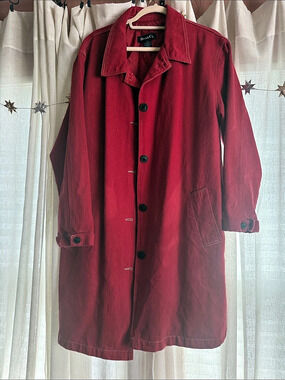 Denim & Co. Red Trench Coat